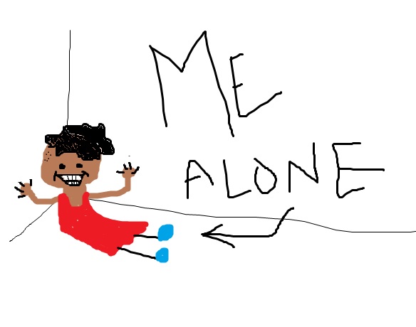 a sick drawing inspired by that -me alone- drawing from lilo and stitch except instead of being dead im smiling